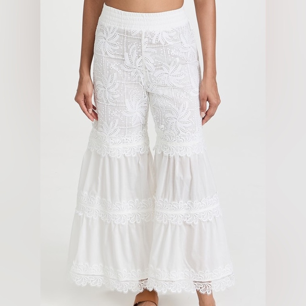 WAIMARI Lace Embroidered Flare Pants